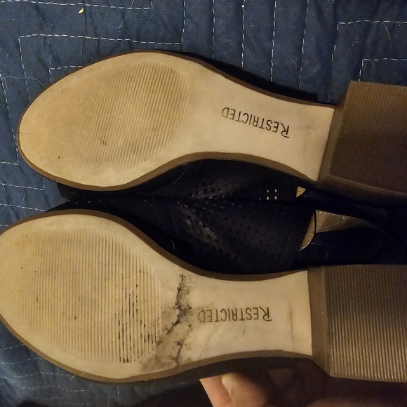 Restricted Black Suede Block Heel - Picture 3 of 5